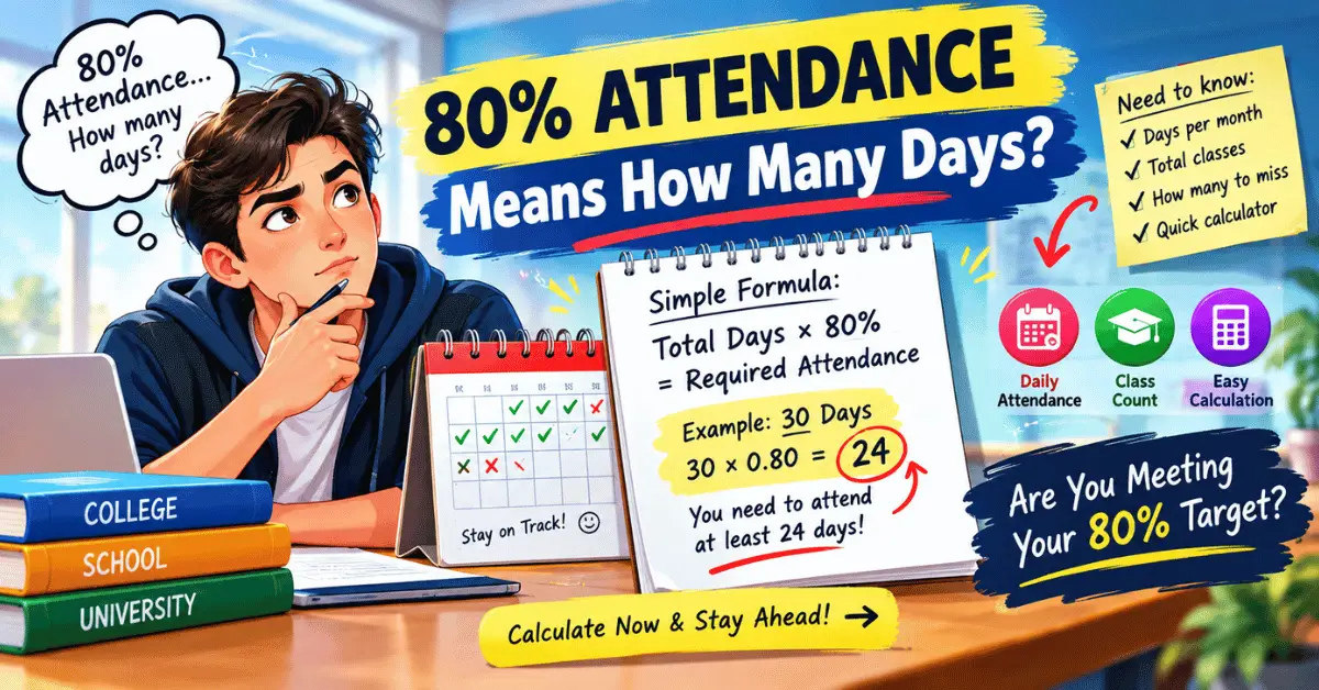80 Percent Attendance Means How Many Days?